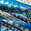 Bohemian Cotton Linen Fabric with Vintage Ethnic Print