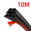 A close-up view of a black rubber door seal strip with a 10M length, showing its layered structure.