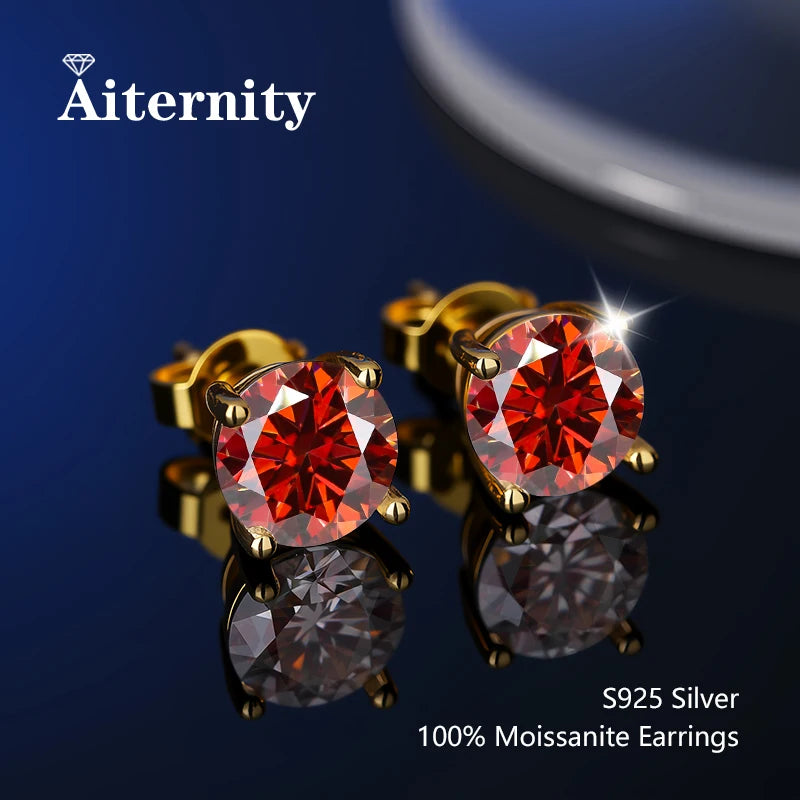 S925 Sterling Silver Moissanite Stud Earrings