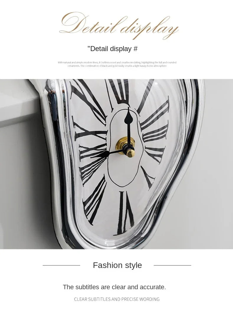 Surreal Melting Wall Clock - Dali Inspired Decorative Timepiece