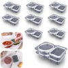 Récipients à sauce à double compartiment avec couvercles sécurisés