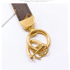 Zebra Print Leather Keychain with Animal Pattern