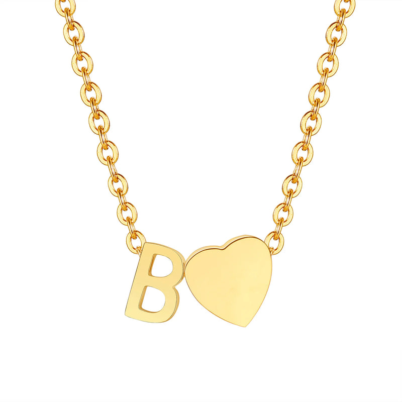 Dainty Heart Initial Necklace