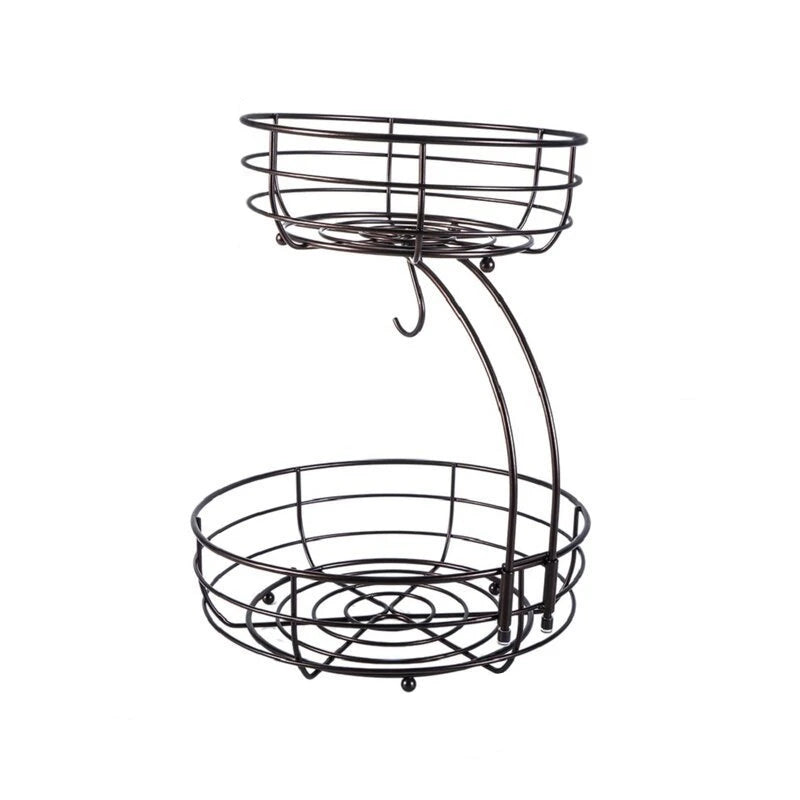 2-Tier Countertop Fruit Basket with Banana Hanger