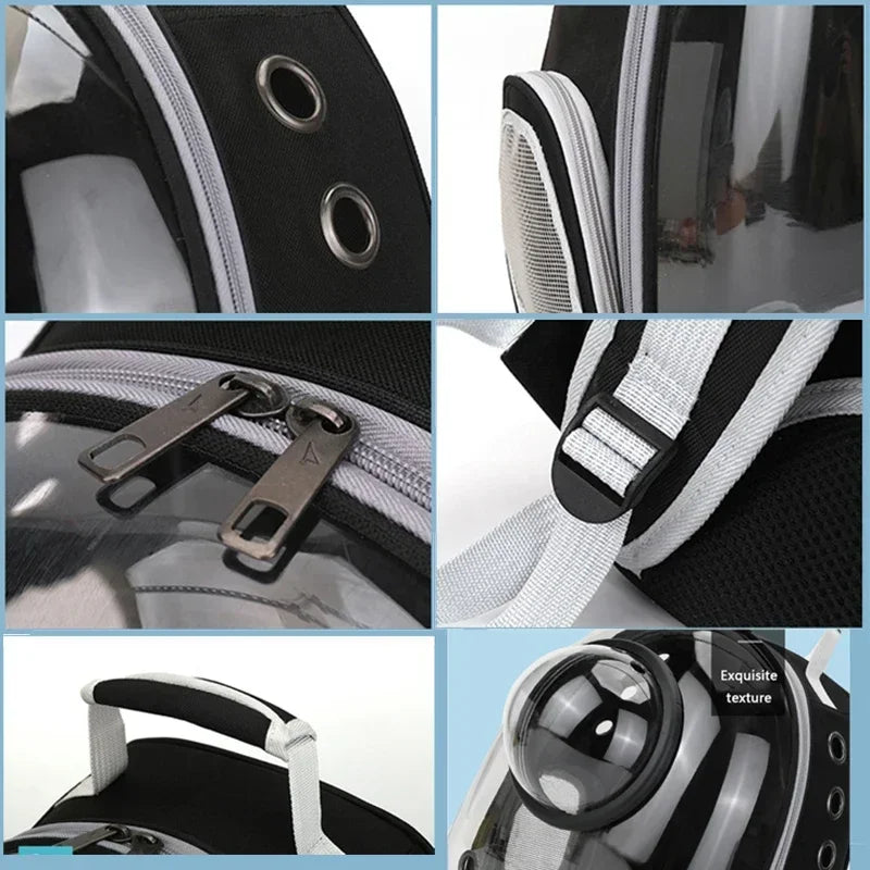 Transparent Pet Backpack Carrier with Ventilation