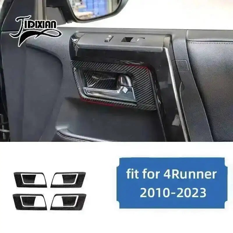 Carbon fiber trim kit for Toyota 4Runner featuring a black headlight assembly.