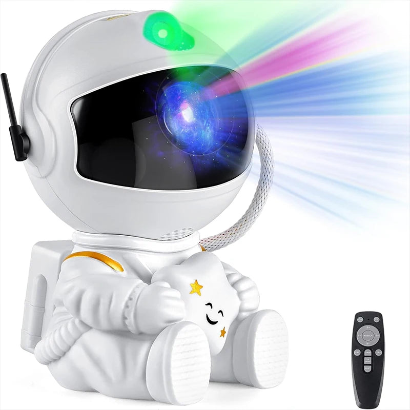 White Astronaut Star Projector Night Light