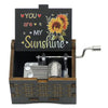Hand-Cranked Wooden Music Box - 'You Are My Sunshine' Melody