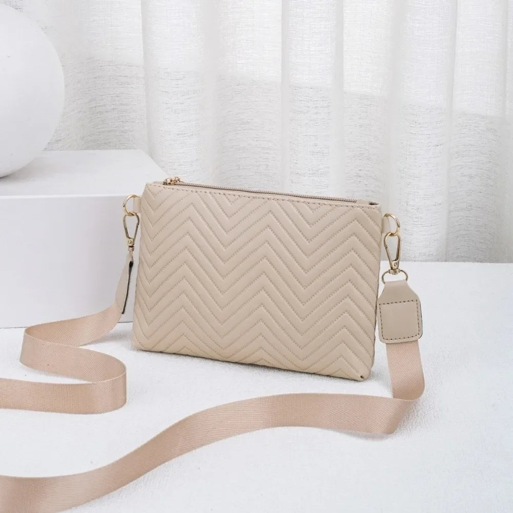 Quilted Chain Crossbody Bag with Adjustable Strap