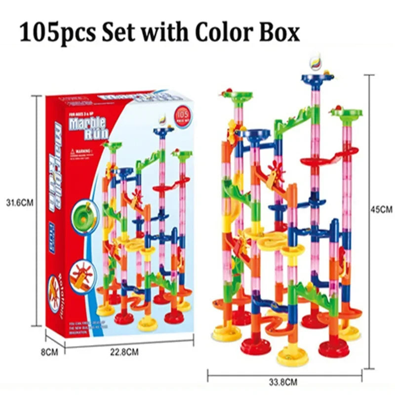 DIY Marble Run Building Blocks Set