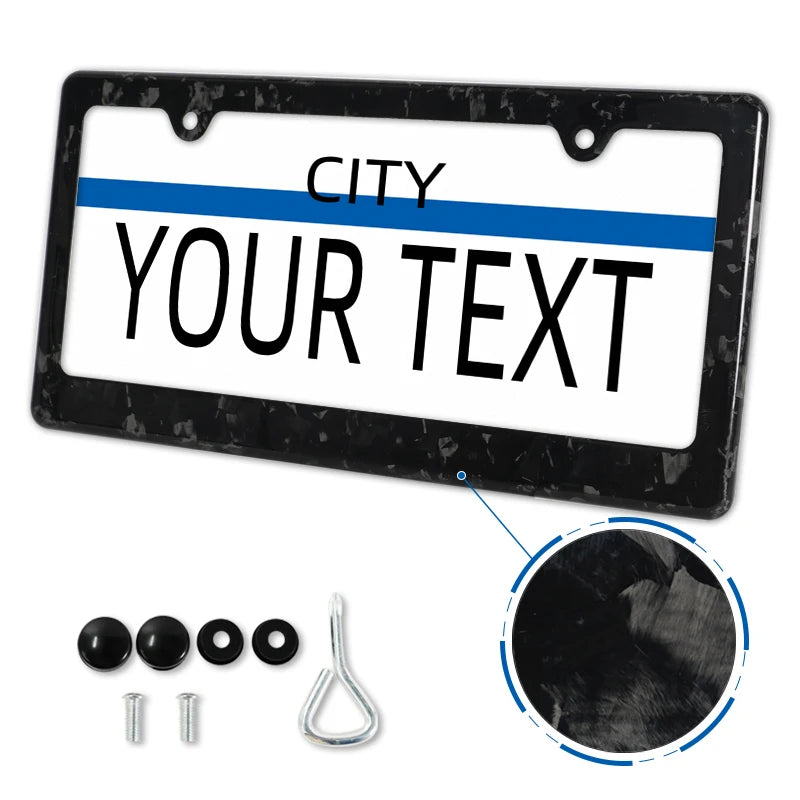 Carbon Fiber License Plate Frame with Anti-Rust Protection