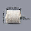 A roll of white cotton polishing buffing wheels with a 1/4 inch shank shown against a gray background.