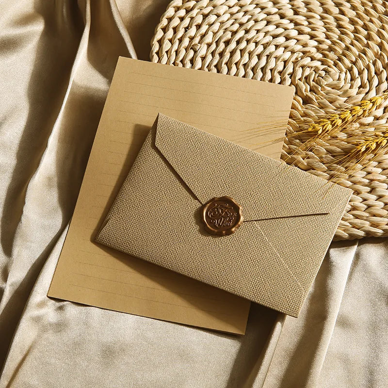 Premium Linen Stationery Set with Wax Seal Kit