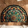 Half Circle Flower Print Non-Slip Entryway Mat