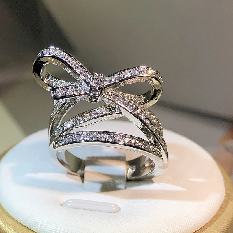 925 Sterling Silver Bow & Butterfly Ring