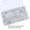 A set of acrylic letter beads with a grid storage box for jewelry making