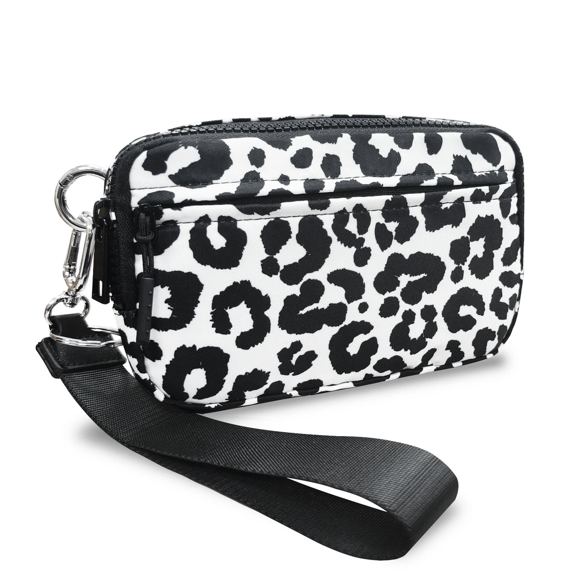 Checkered Zip-Around Wallet with Clear ID Window