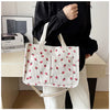 Strawberry Bowknot Canvas Tote Bag