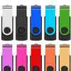 A display of various colored portable USB 2.0 flash drives shown side by side.