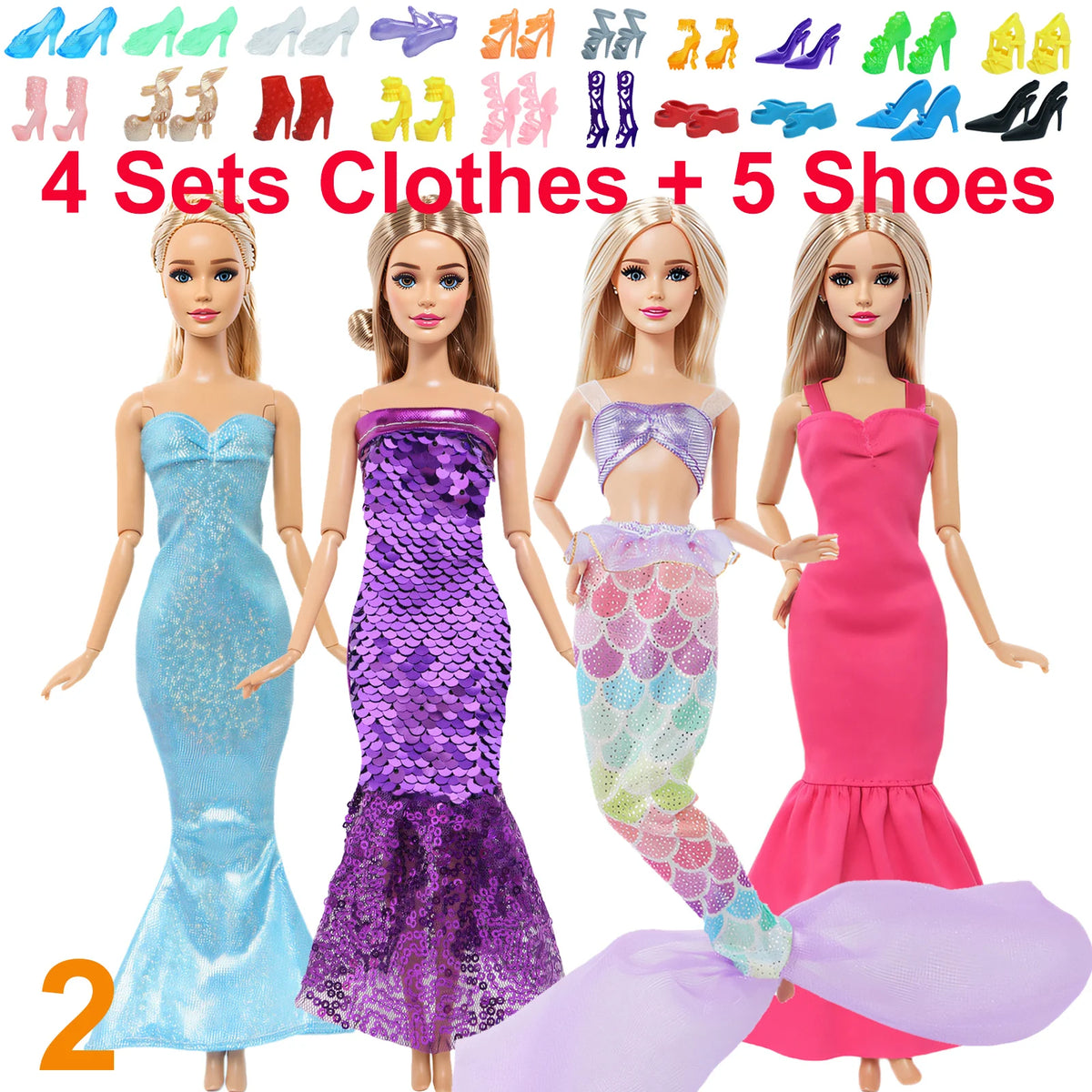 Fashion Doll Clothing Set with Shoes for 11.5-12 Inch Dolls
