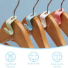 A set of colorful cascading hangers with various colored hooks demonstrating good load bearing, ease of use, and space saving