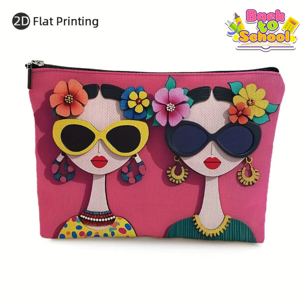 Floral Print Makeup & Travel Pouch