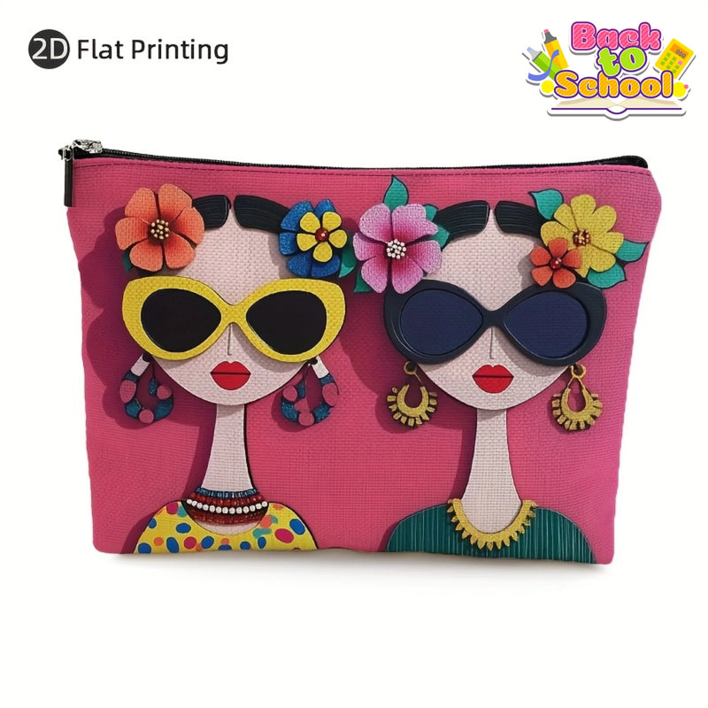Floral Print Makeup & Travel Pouch