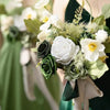 Set de Rosas Artificiales con Degradado Verde Bosque