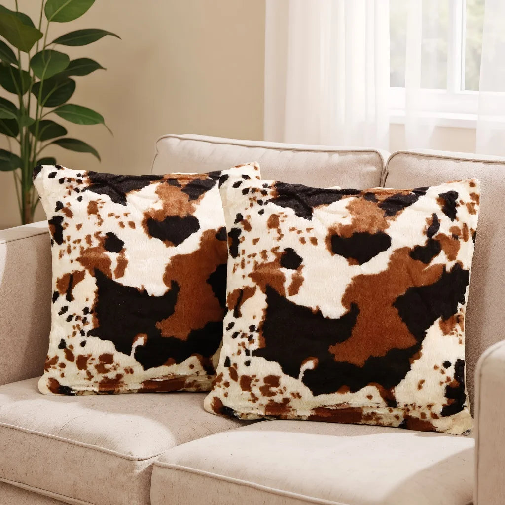 Leopard Print Throw Pillow Covers (Set of 2)