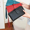 Vintage RFID-Blocking Long Wallet with Wristlet Strap