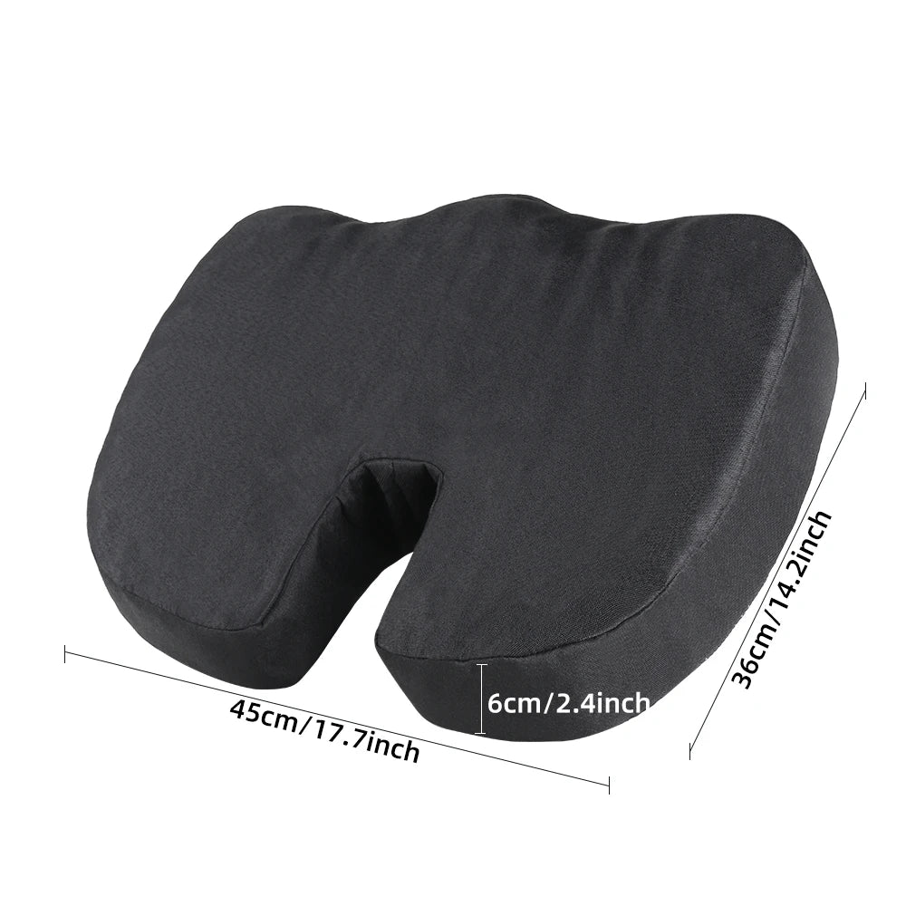 Ergonomic U-Shaped Memory Foam Seat Cushion for Coccyx Pain Relief