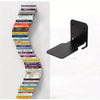Matte black floating bookshelf set of four heavy-duty wall-mounted storage shelves