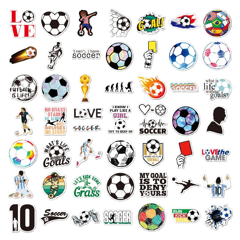 Soccer Sticker Pack – 100 Waterproof Vinyl Decals