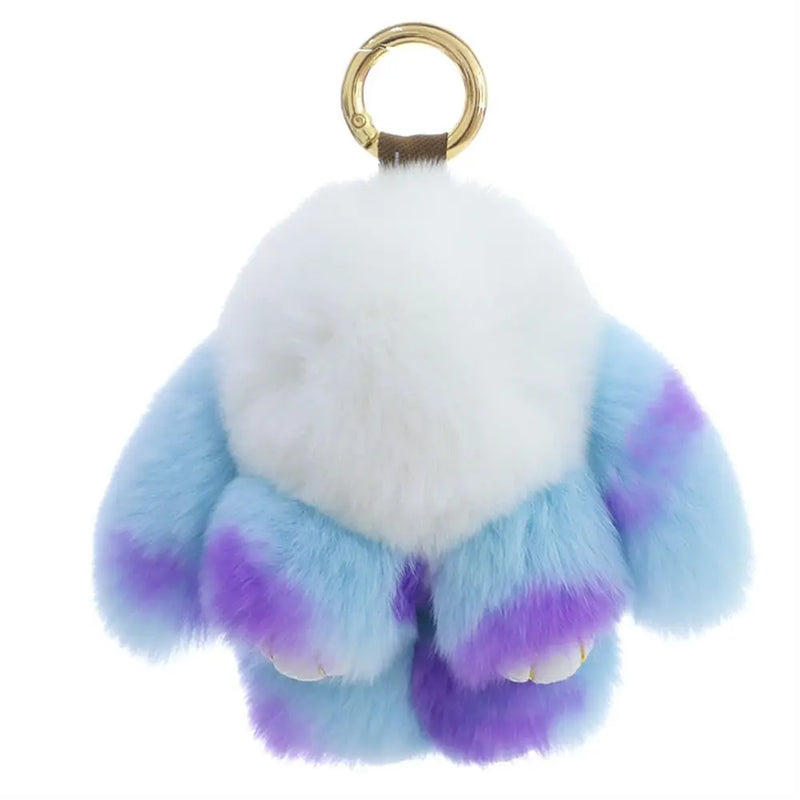 Soft Plush Bunny Keychain with Alloy Ring