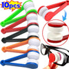 A set of 10 microfiber cleaning tools for glasses, featuring various colored rubber tips and plastic handles.