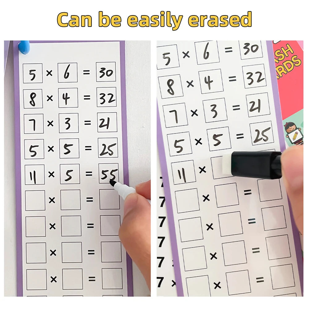 Self-Check Multiplication Flash Cards with Pens