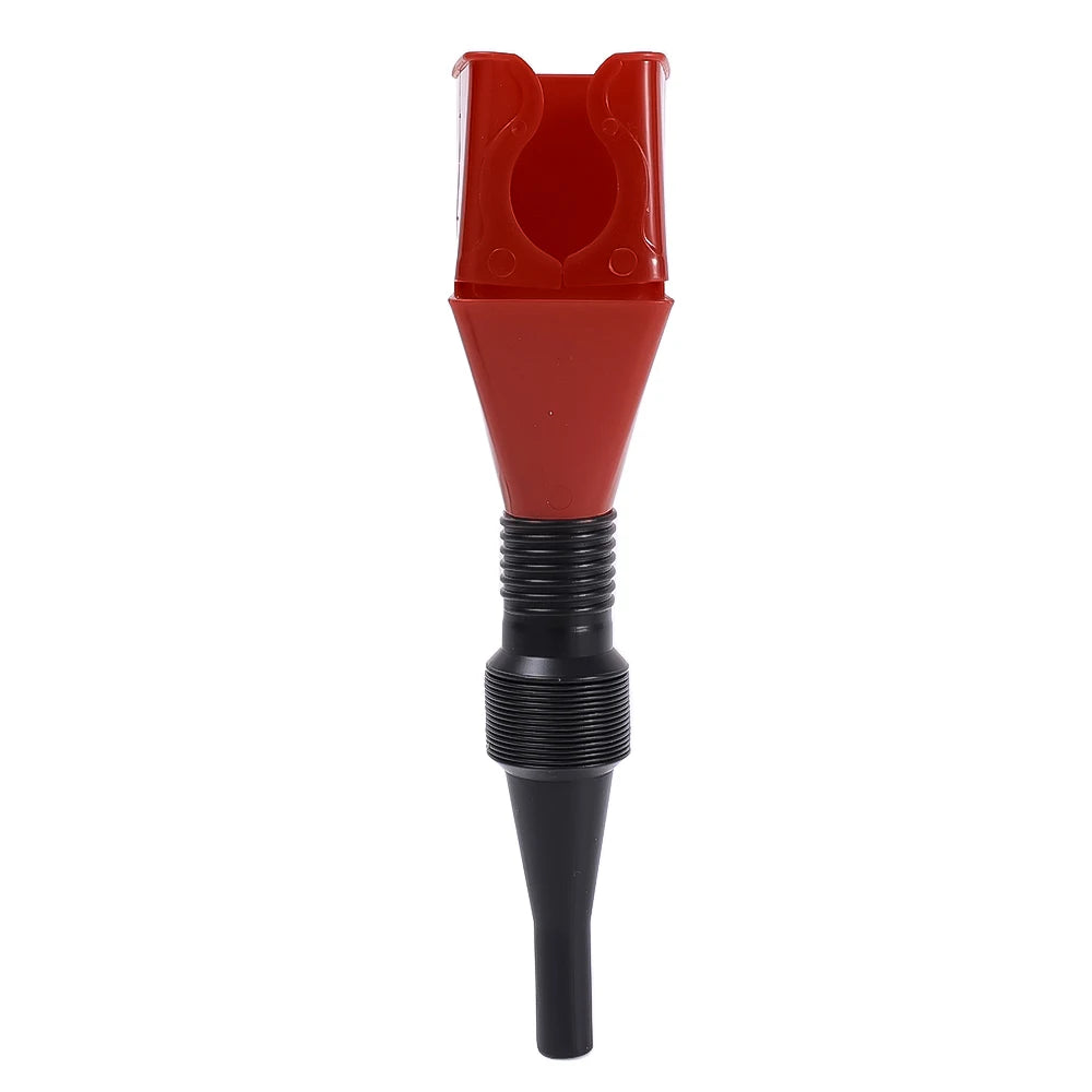 Bidon de transfert d'huile moteur rouge avec une base en plastique noir