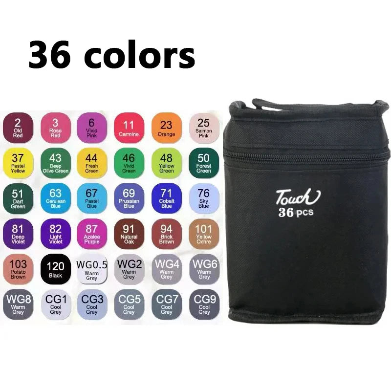 Double-Headed Art Marker Set for Drawing, Sketching & Manga
