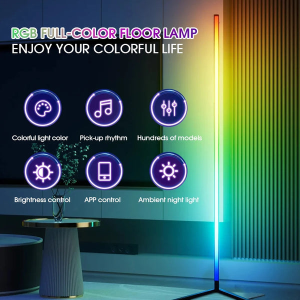 مصباح أرضي ذكي بألوان RGB مع مزامنة الموسيقى