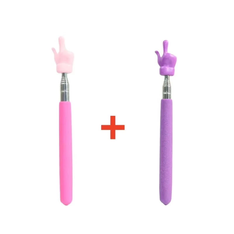 Telescopic Stainless Steel Teaching Pointer with Finger Design