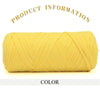 A skein of bright yellow thick polyester blend yarn for knitting and crochet.