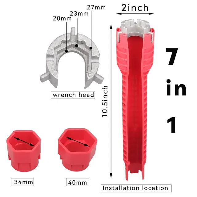 8-in-1 Multi-Function Plumbing Wrench Set for Faucets and Sinks