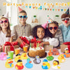 A group of children posing with various rubber duck toys for parties and bath time