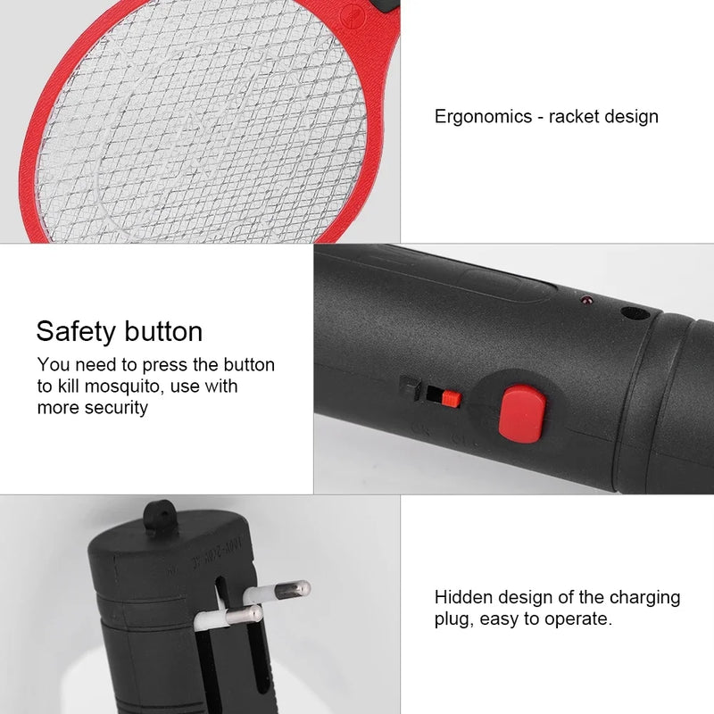 Cordless Rechargeable Electric Bug Zapper Racket