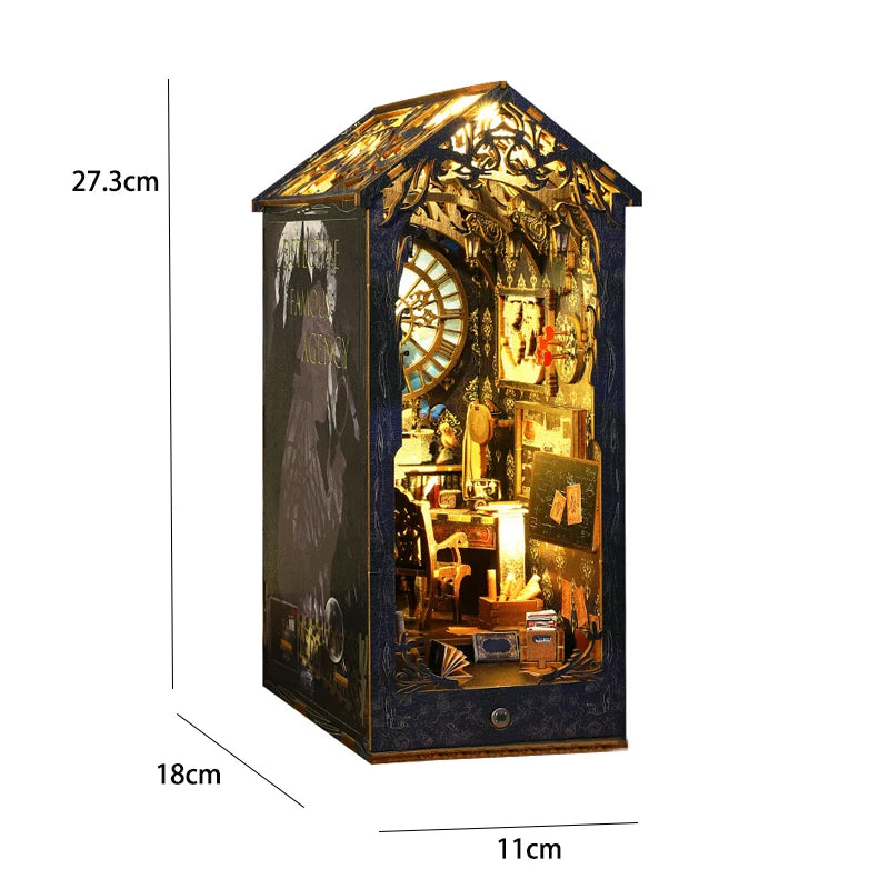 DIY Wooden Book Nook Kit with LED Lighting