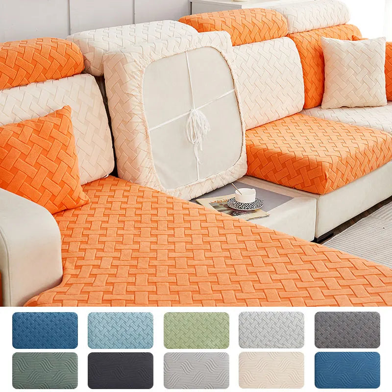 Jacquard Plush Sofa Cover