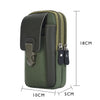 Olive green vintage genuine cowhide leather crossbody sling bag shown with dimensions.