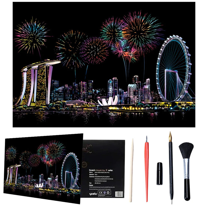 Mount Fuji Scratch Art Painting Kit