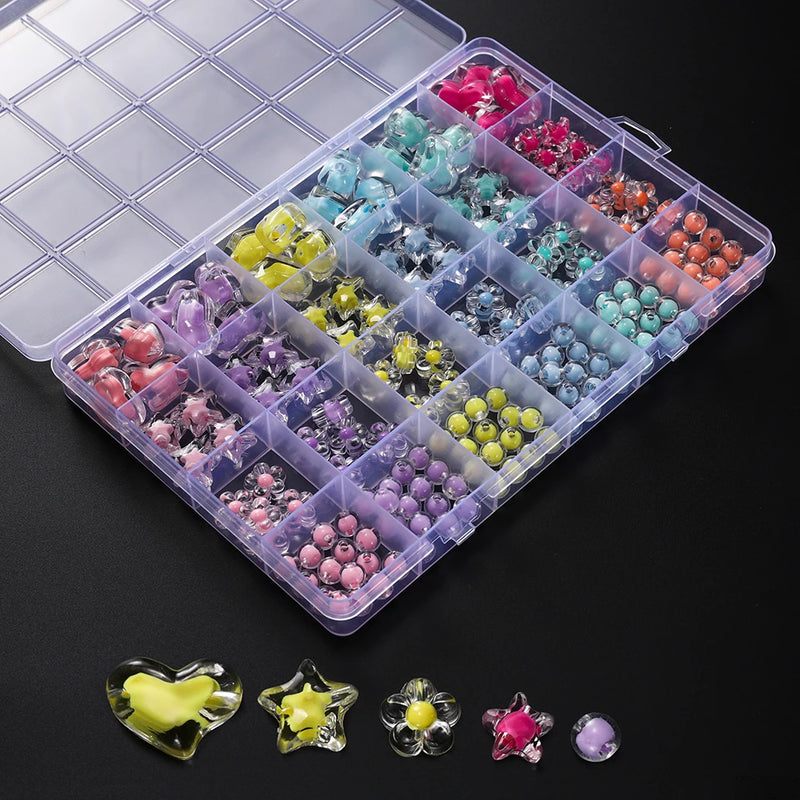 Heart-Shaped Acrylic Bead Kit for Jewelry Making