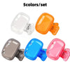 A set of five colored portable electric toothbrush head covers with ventilated cases shown in various shades.